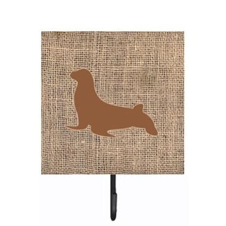 Carolines Treasures Seal Burlap and Brown Leash Or Key Holder BB1027-BL-BN-SH4